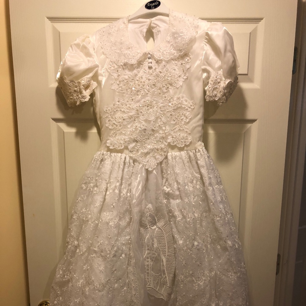 Girl’s Junior Bridal Dress with lace and beading
